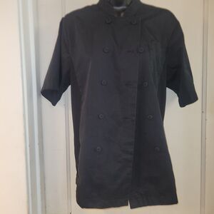 Chef Works Black XS chef jacket pocket holder on sleeve, and inside,